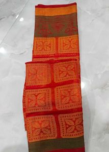 Elegant Red Silk Saree
