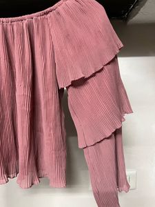Pink Pleated Bardot Top 🩷😍