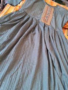 Elegant Pleated Ethnic Gown