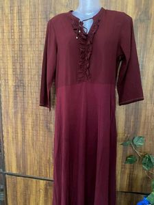 Stylish Long Dress Maroon