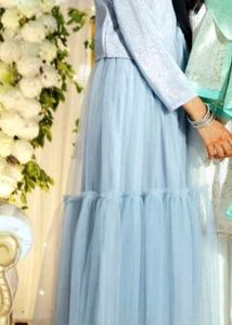 Glitter Gown Full Sleeve Coat Party Wear