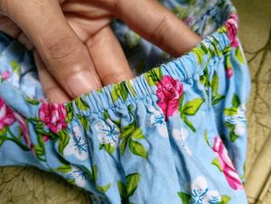 CLEARANCE Blue Floral Blouse Wrap Crop Top