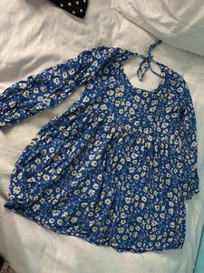 Floral Blue Mini Dress