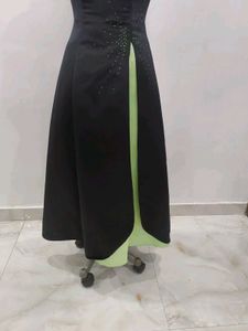 Elegant Black &amp; Neon Green Dress