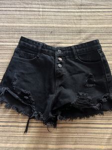 Black Denim Shorts