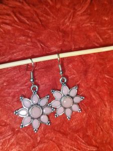 Pink Flower Earrings