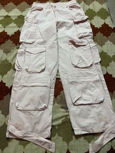 Trendy Beige Cargo Pants - Size 28, Length 39” -