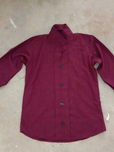 Maroon Button-Down Shirt