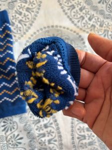 Kids Patterned Navy Leg Warmers