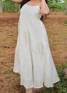 White Sundress with Floral Details