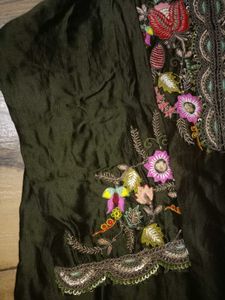 Mehndi Green Embroidery FULLSuit Set (+ Dupatta)