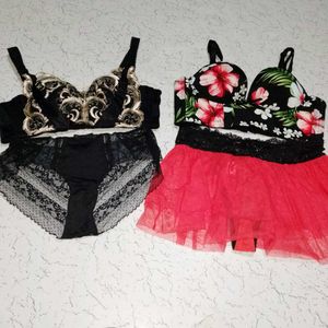 Lingerie Set - Floral &amp; Baroque Details