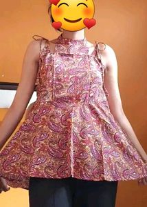 Paisley Print Sleeveless Mini Dress