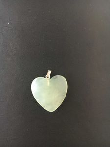 Sterling Silver 92.5 jade or green aventurine Hear