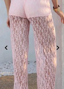 Pink Lace Flare Pants ( only Pant )