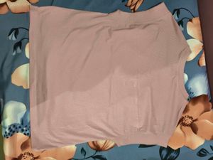 Women&#39;s Light Pink Solid Cap Sleeve Cotton T-Shirt