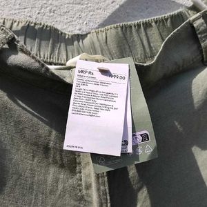 H&amp;M Sage Green Linen Blend Pants