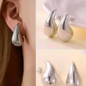 Silver gold Teardrop Earrings spiral earing