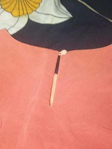 Coral Ombre Pleated Sleeve Top