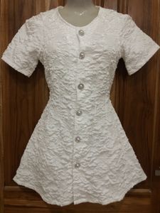 White Coquette Korean Style Minidress
