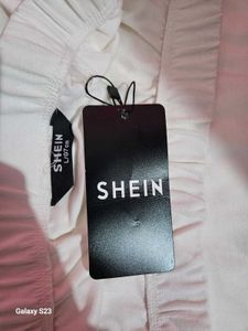 White Slit Midi Skirt Shein