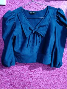 Stylish Blue Crop Top