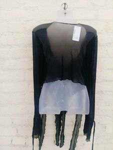 Black Net Top&amp;Shrug