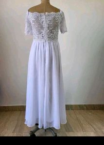 Elegant White Lace Maxi Dress