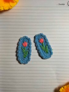 Crocheted Hair Clips