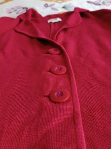 Talbots Red Button-Down Blazer