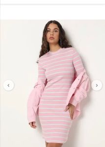 Pink Striped Bodycon Dress