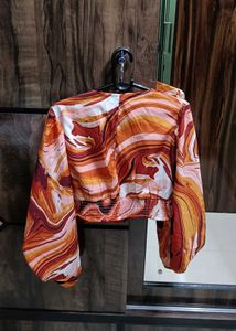 Turn Up the Heat with This Fiery Print Crop Top