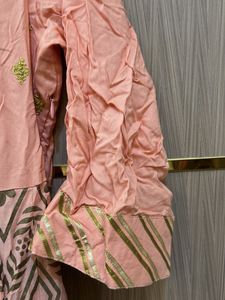 Peach Printed Kurta
