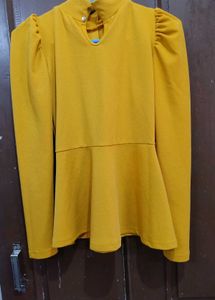 Mustard Peplum Top