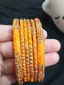 Sparkly Orange Bangles