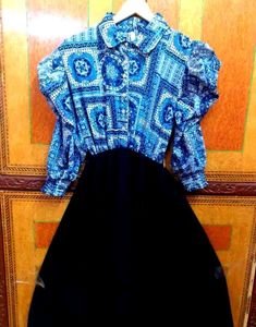 Blue Patterned Dress