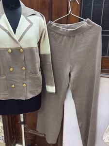 Elegant Knit Blazer &amp; Pants Set