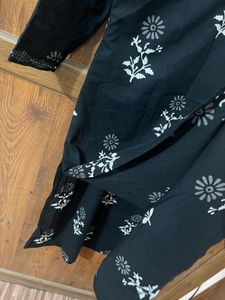 Elegant Black Floral Kurta