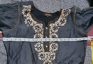 Grey Heavy work Kurti