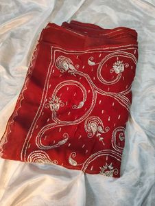 Elegant Red Saree