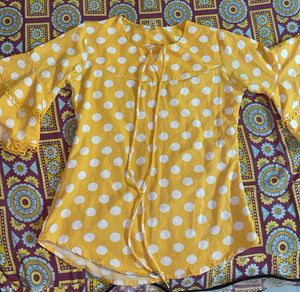 Mustard yellow bell Sleeves Top