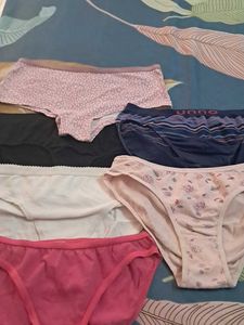 Combo Of  Six  Pure Cotton  Imported Fabric  Panty