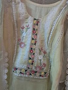 Like New Kota Doriya Suit With Embroidery  Duppata