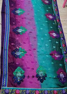 Saree With Embroidery Border
