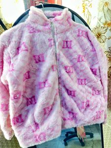 Pink Fuzzy Zip-Up Jacket