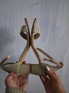 Gold Ankle Strap Heels