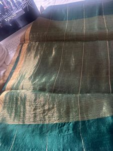 Raw mangoElegant Green chanderi Silk Saree