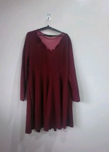 Burgundy Long Sleeve Dress