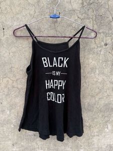 Black Graphic Tank Top