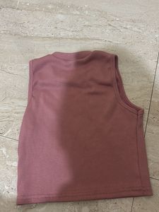 Mauve Ribbed Cropped Tank